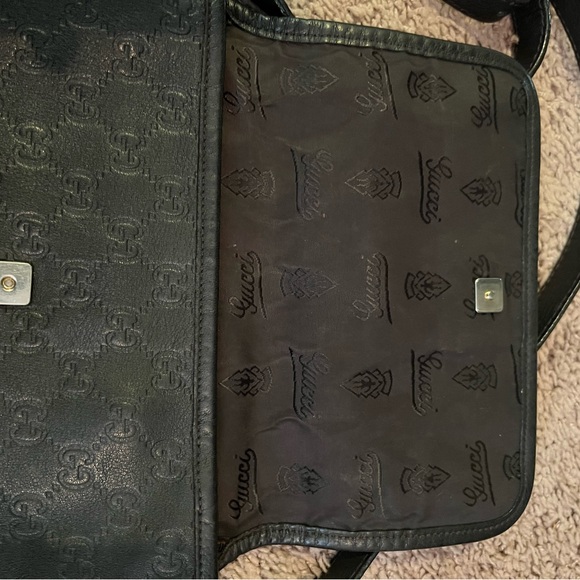 Gucci Crossbody bag. Genuine leather. Dark brown - Picture 3 of 5